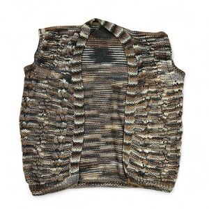 Multicolor Knit Open Vest